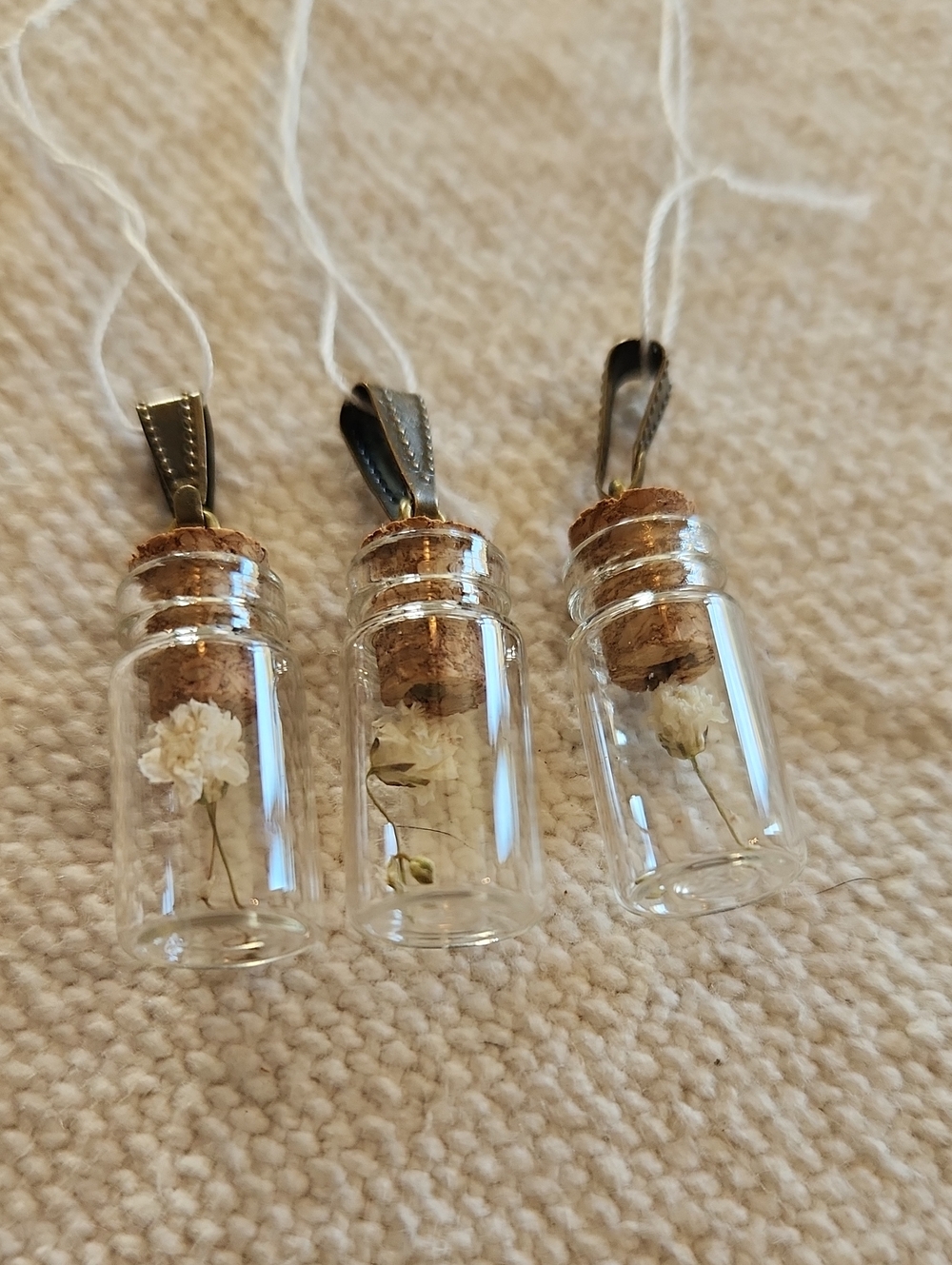 Real Flowers  Glass And COPPERTONE Pendants (Choose One By Number)
